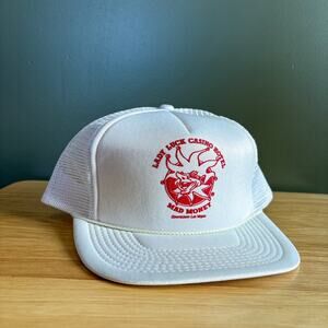 Lady Luck Casino Hotel Mad Money Clown Las Vegas White Mesh Snapback Hat